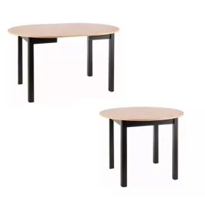 Oferta czasowa Okrągły stół rozkładany Dante Dąb Artisan, Czarny Mat